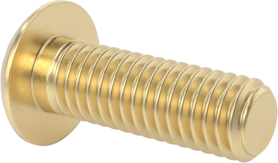 Pirinç Düğme Başlı Altıgen Soketli Vida, 8-36 Diş Boyutu, 1/2" Uzunluk