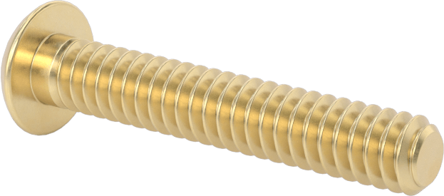Pirinç Düğme Başlı Altıgen Soketli Vida, 10-24 Diş Boyutu, 1-1/8" Uzunluk