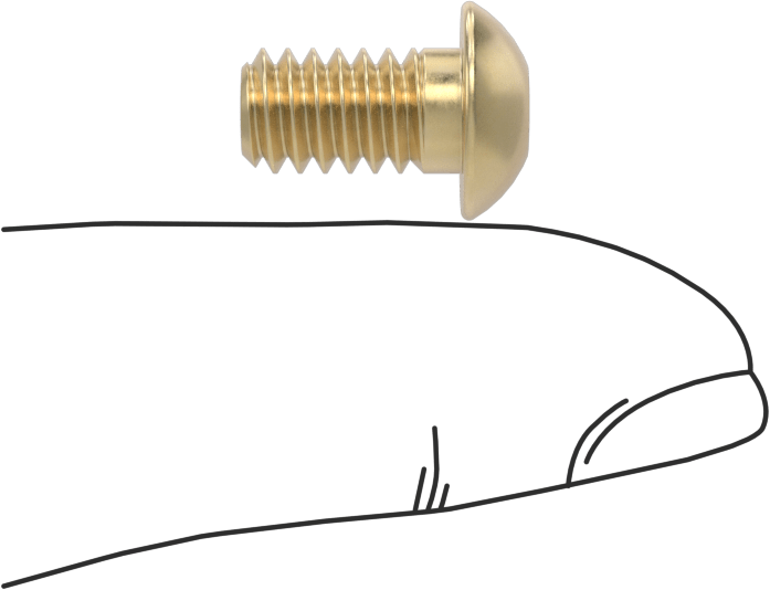 Pirinç Düğme Başlı Altıgen Soketli Vida, 1/4"-20 Diş Boyutu, 7/16" Uzunluk