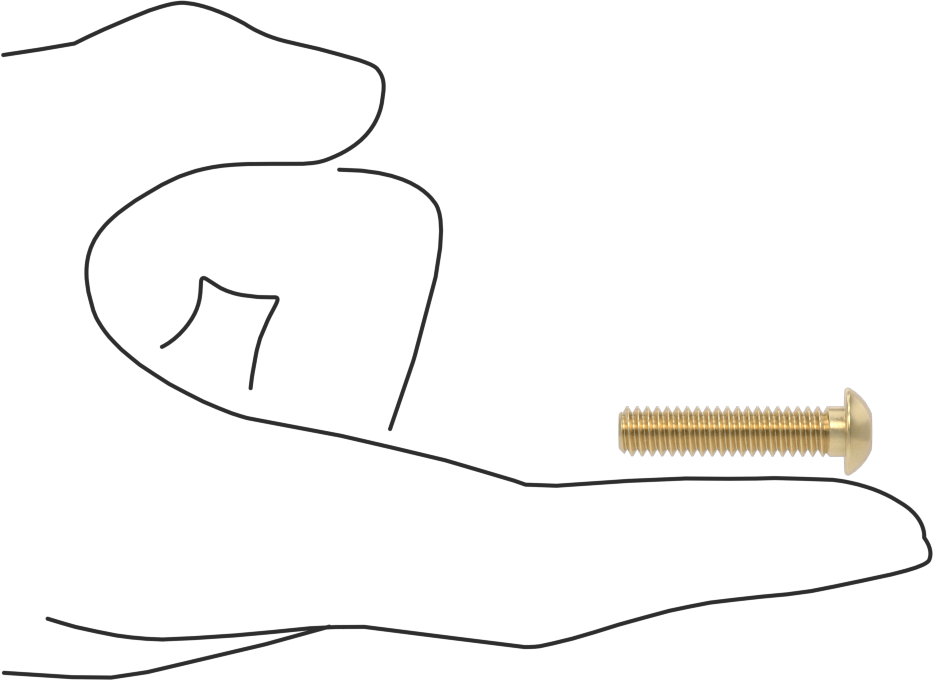 Pirinç Düğme Başlı Altıgen Soketli Vida, 1/4"-20 Diş Boyutu, 1-1/8" Uzunluk