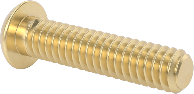 Pirinç Düğme Başlı Altıgen Soketli Vida, 1/4"-20 Diş Boyutu, 1-1/8" Uzunluk
