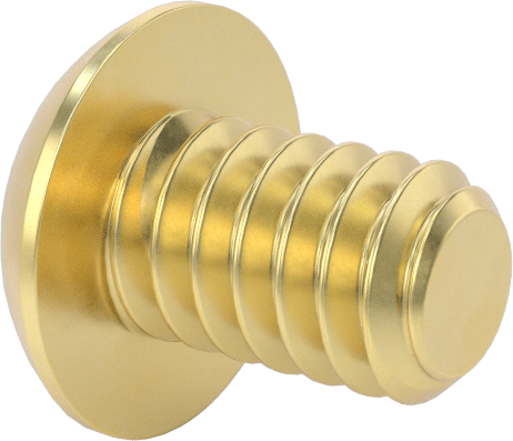 Pirinç Düğme Başlı Altıgen Soketli Vida, 2-56 Diş Boyutu, 1/8" Uzunluk