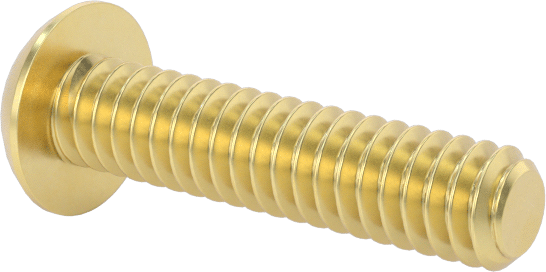 Pirinç Düğme Başlı Altıgen Soketli Vida, 2-56 Diş Boyutu, 3/8" Uzunluk