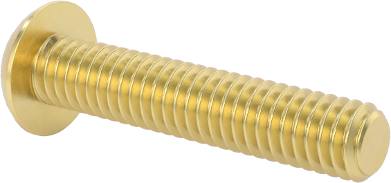 Pirinç Düğme Başlı Altıgen Soketli Vida, 3-56 Diş Boyutu, 1/2" Uzunluk