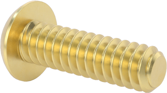 Pirinç Düğme Başlı Altıgen Soketli Vida, 4-40 Diş Boyutu, 3/8" Uzunluk