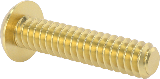 Pirinç Düğme Başlı Altıgen Soketli Vida, 4-40 Diş Boyutu, 1/2" Uzunluk