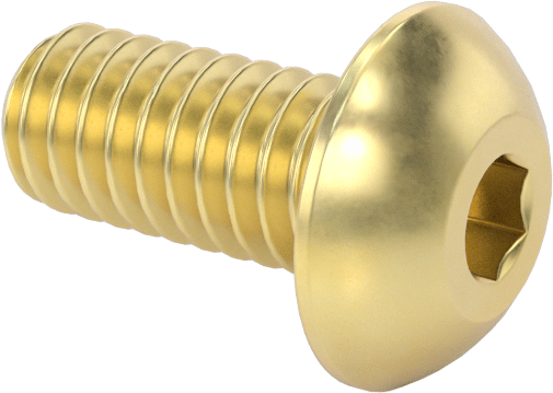 Pirinç Düğme Başlı Altıgen Soketli Vida, 4-48 Diş Boyutu, 1/4" Uzunluk