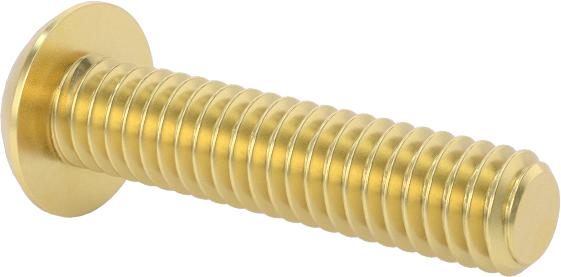 Pirinç Düğme Başlı Altıgen Soketli Vida, 4-48 Diş Boyutu, 1/2" Uzunluk