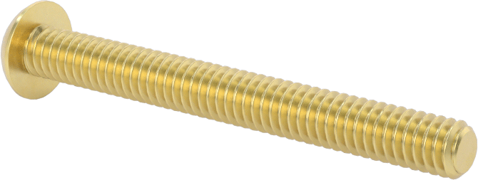 Pirinç Düğme Başlı Altıgen Soketli Vida, 8-32 Diş Boyutu, 1-1/2" Uzunluk