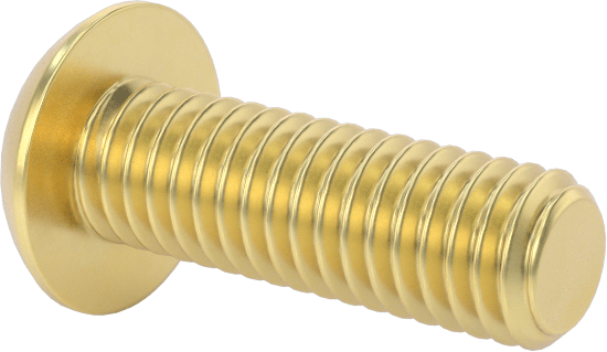 Pirinç Düğme Başlı Altıgen Soketli Vida, 8-36 Diş Boyutu, 1/2" Uzunluk