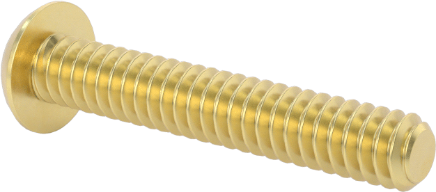 Pirinç Düğme Başlı Altıgen Soketli Vida, 10-24 Diş Boyutu, 1-1/8" Uzunluk