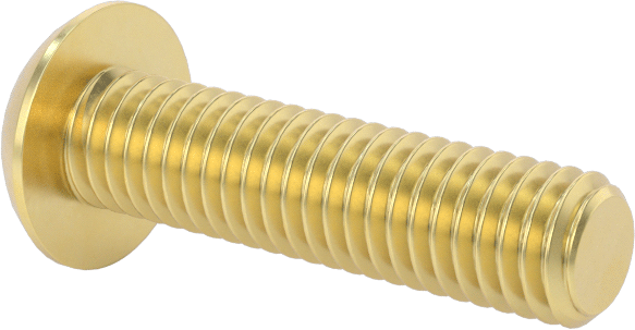 Pirinç Düğme Başlı Altıgen Soketli Vida, 10-32 Diş Boyutu, 3/4" Uzunluk