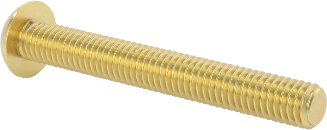 Pirinç Düğme Başlı Altıgen Soketli Vida, 10-32 Diş Boyutu, 1-1/2" Uzunluk