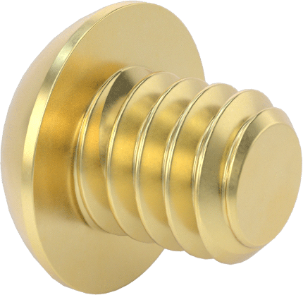 Pirinç Düğme Başlı Altıgen Soketli Vida, 1/4"-20 Diş Boyutu, 1/4" Uzunluk