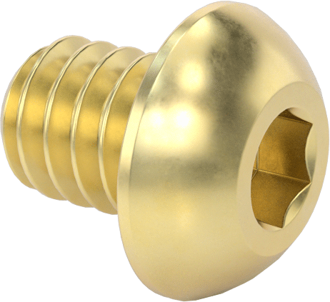 Pirinç Düğme Başlı Altıgen Soketli Vida, 1/4"-20 Diş Boyutu, 5/16" Uzunluk