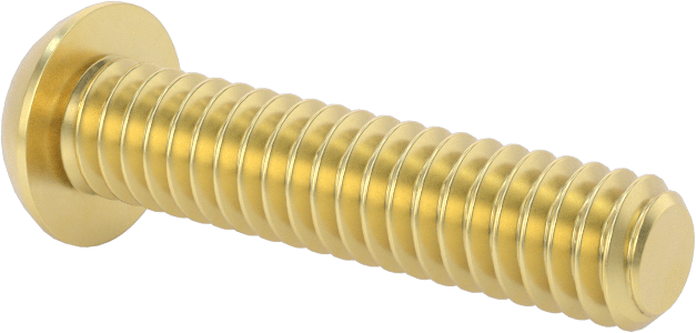Pirinç Düğme Başlı Altıgen Soketli Vida, 1/4"-20 Diş Boyutu, 1-1/8" Uzunluk