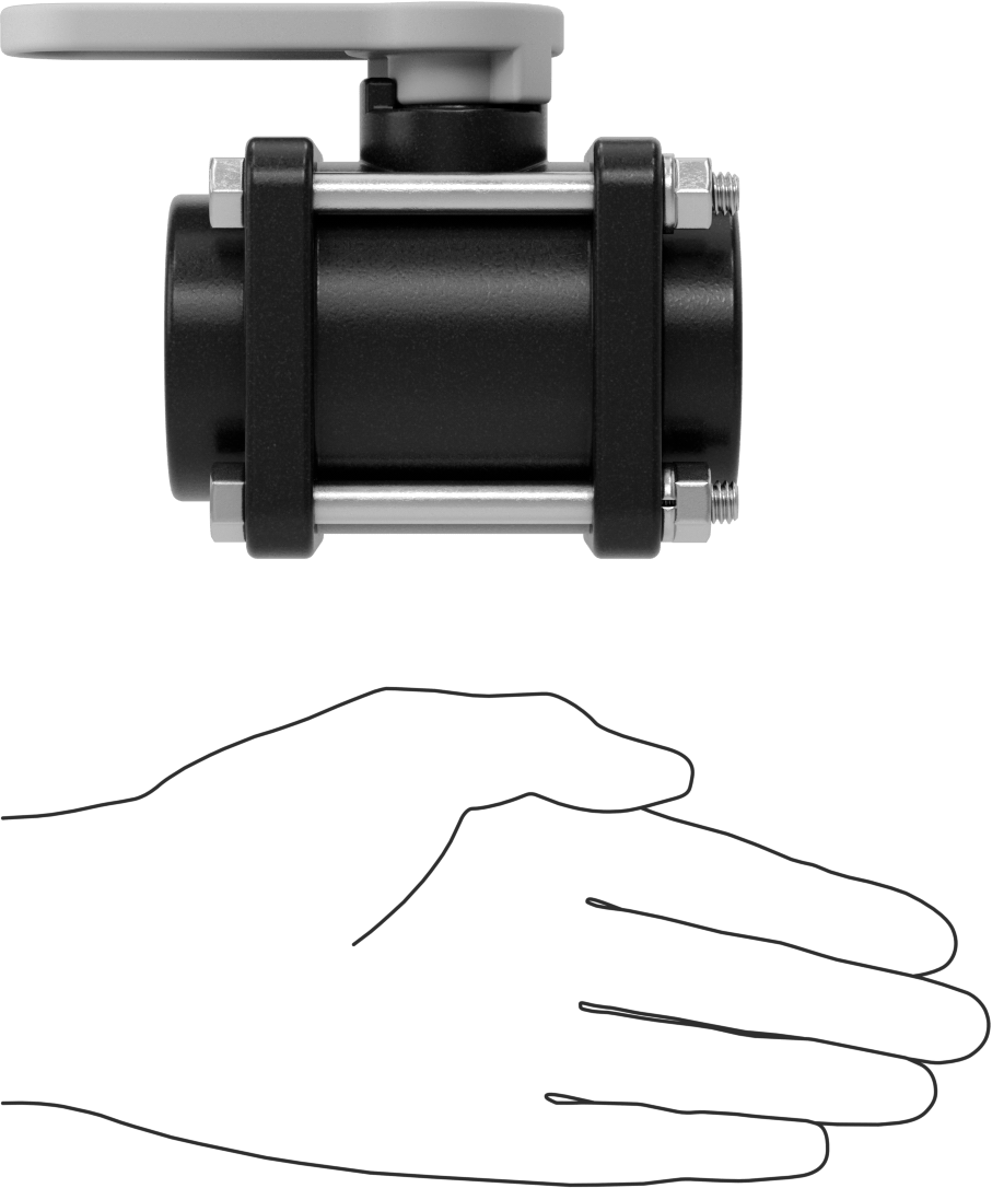 Kolay Bakım Kimyasallar için Açma/Kapama Vanası, Kol Tutacağı, 1-1/4 NPT Dişi, 300 PSI @ 70°F