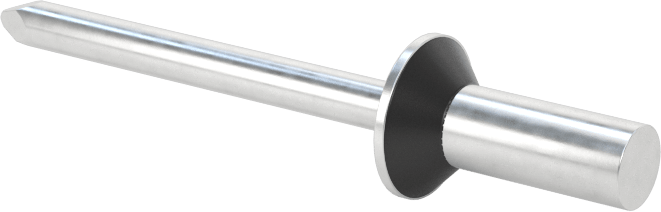 Plastik Contalı Kubbe Başlı Sızdırmaz Kör Perçin, Alüminyum, 3/16" Çap, 0,188“-0,25” kalınlık için