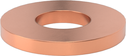 Metal Sızdırmazlık Pul, Bakır, 4 Numaralı Vida Boyutu için, 0.125" ID, 0.281" OD