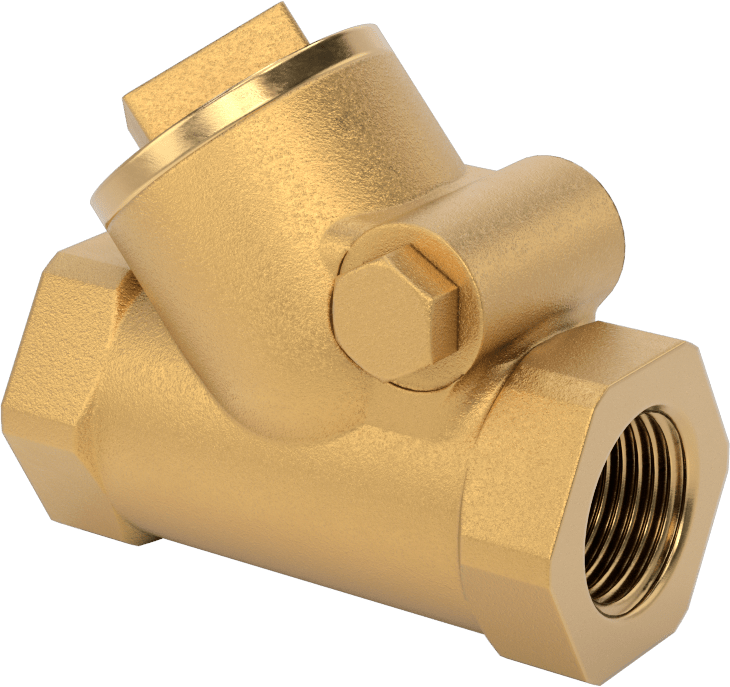 Yüksek Akışlı Dişli Çek Valf, Bronz Gövde, 1/2 NPT Dişi, 150 Basınç Sınıfı