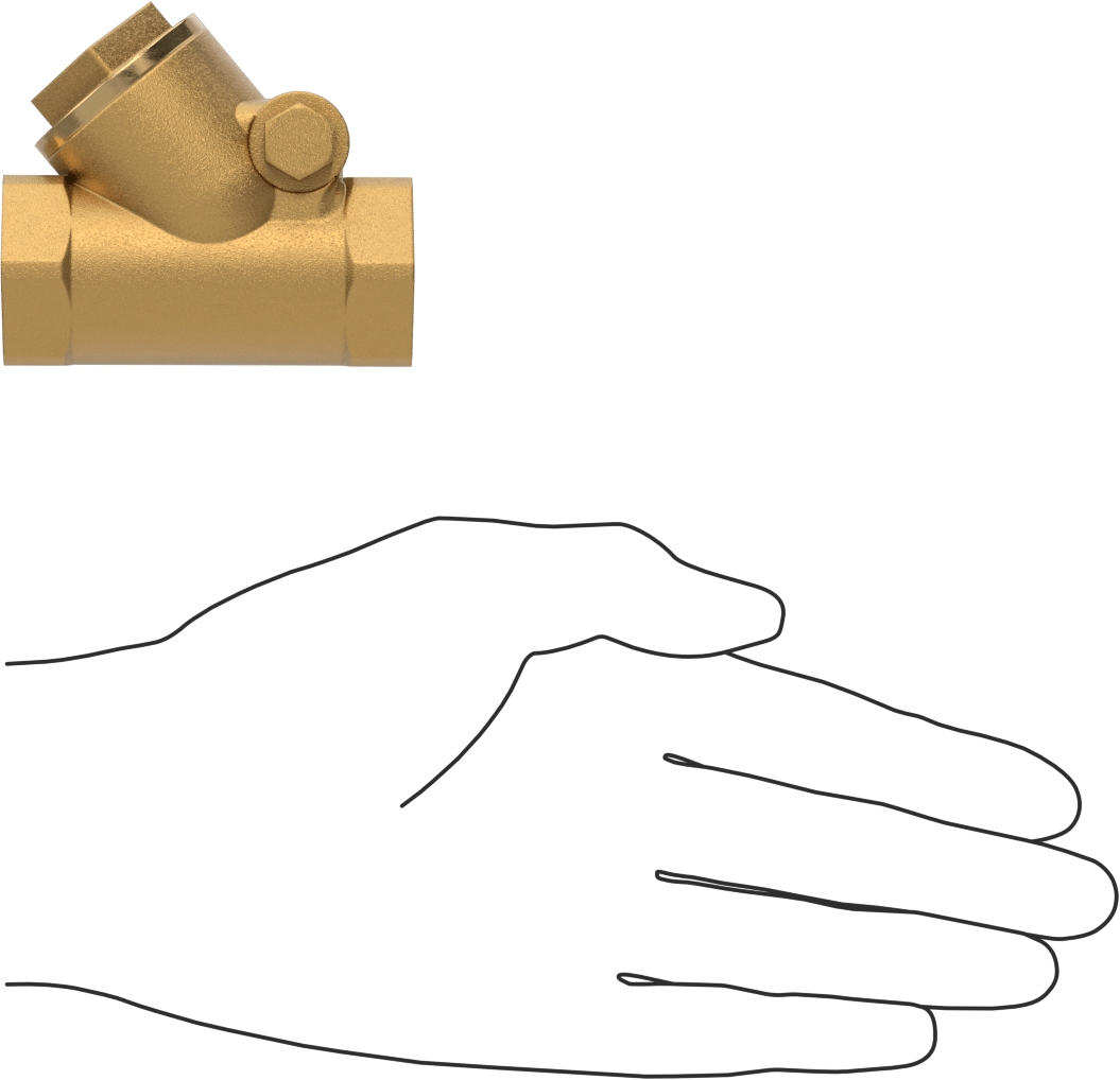 Yüksek Akışlı Dişli Çek Valf, Bronz Gövde, 1/2 NPT Dişi, 150 Basınç Sınıfı