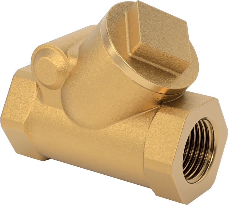 Yüksek Akışlı Dişli Çek Valf, Bronz Gövde, 1/2 NPT Dişi, 150 Basınç Sınıfı
