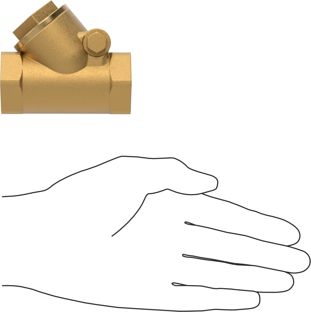 Yüksek Akışlı Dişli Çek Valf, Bronz Gövde, 3/4 NPT Dişi, 150 Basınç Sınıfı