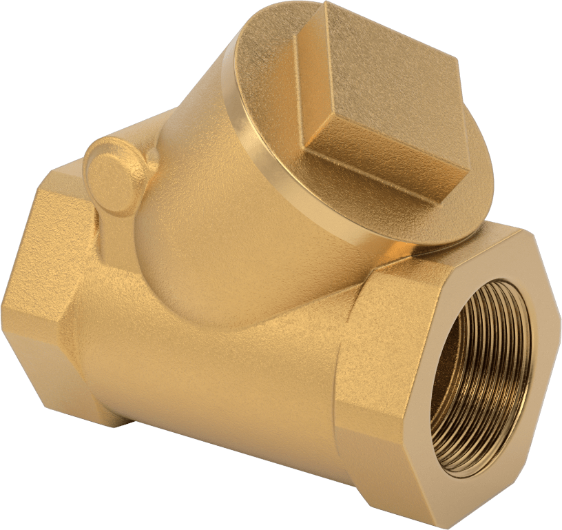 Yüksek Akışlı Dişli Çek Valf, Bronz Gövde, 1-1/2 NPT Dişi, 150 Basınç Sınıfı