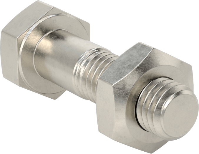 Boru Flanşları için Paslanmaz Çelik Ağır Altıgen Vida ve Somun Kiti, Sınıf 125/150, 1/2"-13 Diş, 1/2 ve 3/4 Boru Boyutu için