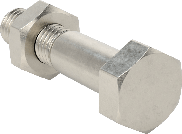 Boru Flanşları için Paslanmaz Çelik Ağır Altıgen Vida ve Somun Kiti, Sınıf 125/150, 5/8"-11 Diş, 2 Boru Boyutu için, 2-1/2 ve 3