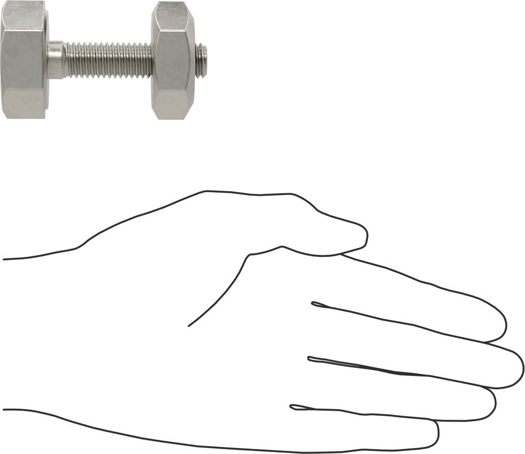 Boru Flanşları için Paslanmaz Çelik Ağır Altıgen Vida ve Somun Kiti, Sınıf 125/150, 1/2"-13 Diş, 1 ve 1-1/4 Boru Boyutu için