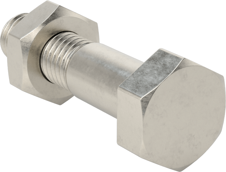 Boru Flanşları için Paslanmaz Çelik Ağır Altıgen Vida ve Somun Kiti, Sınıf 125/150, 5/8"-11 Diş, 2 Boru Boyutu için