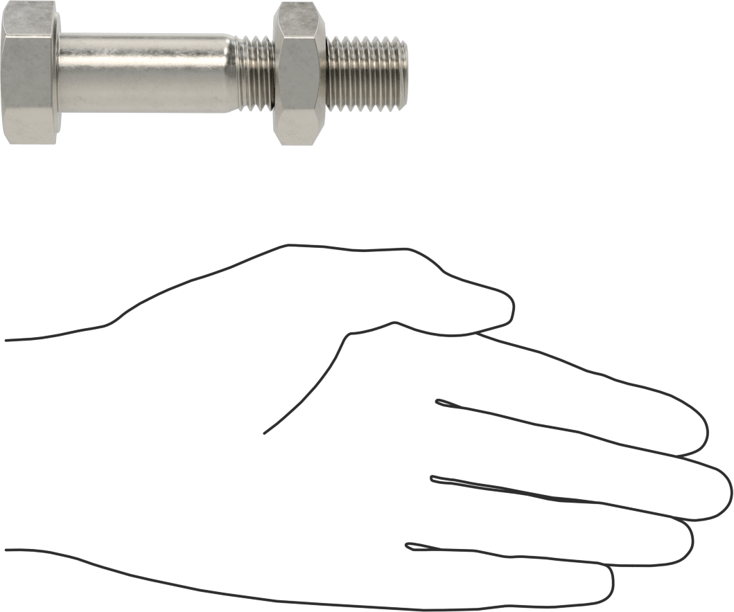 Boru Flanşları için Paslanmaz Çelik Ağır Altıgen Vida ve Somun Kiti, Sınıf 125/150, 3/4"-10 Diş, 8 Boru Boyutu için