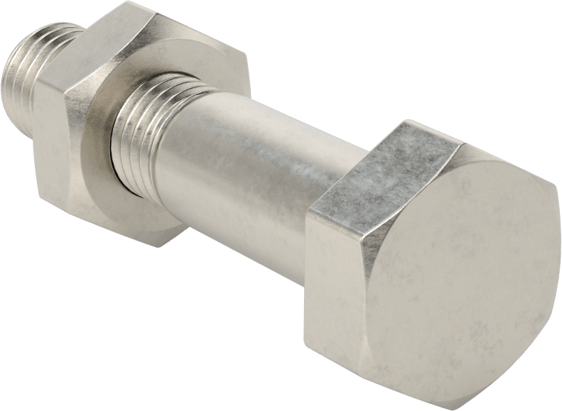 Boru Flanşları için Paslanmaz Çelik Ağır Altıgen Vida ve Somun Kiti, Sınıf 125/150, 3/4"-10 Diş, 8 Boru Boyutu için