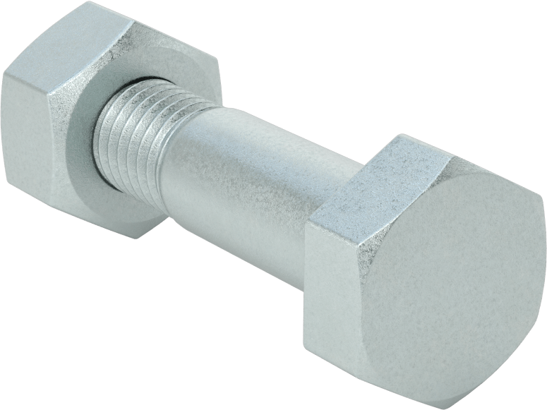 Çelik Ağır Altıgen Vida ve Somun Kiti, Kaplamalı, 5/8"-11 Diş, 125/150 Sınıfı, 2-1/2 ve 3 Boru Boyutu