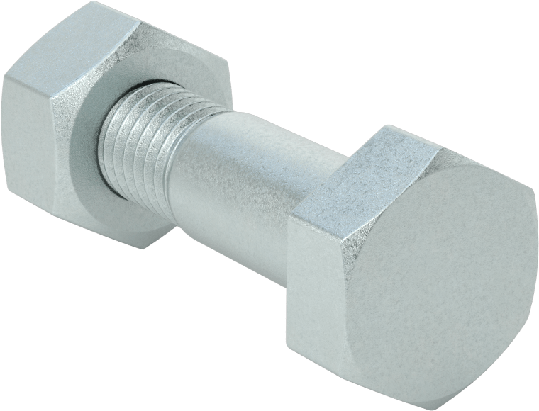 Çelik Ağır Altıgen Vida ve Somun Kiti, Çinko Kaplama, 5/8"-11 Diş, 125/150 Sınıfı için, 2 Boru Boyutu
