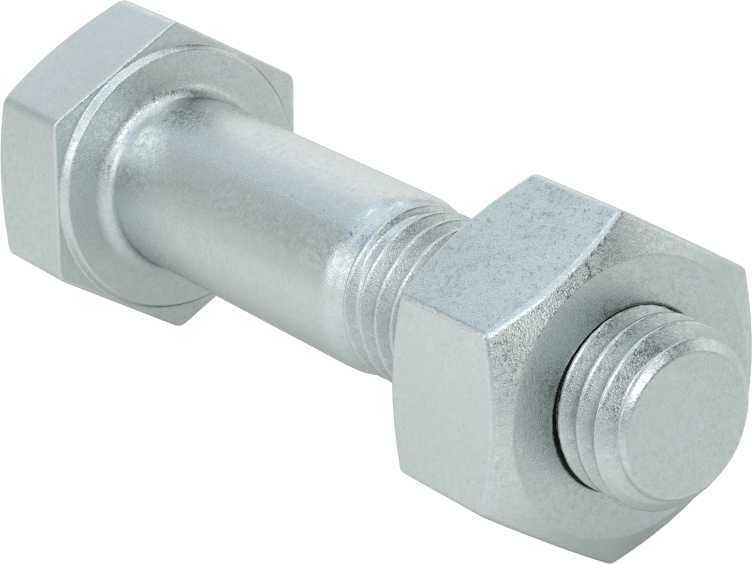 Çelik Ağır Altıgen Vida ve Somun Kiti, Çinko Kaplama, 5/8"-11 Diş, 250/300 Sınıfı için, 2 Boru Boyutu