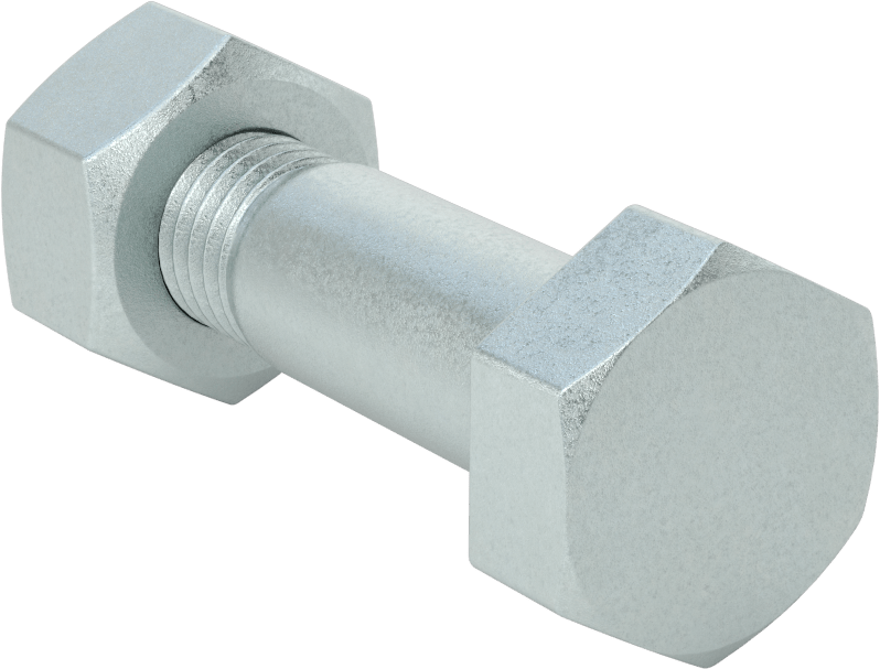 Çelik Ağır Altıgen Vida ve Somun Kiti, Çinko Kaplama, 3/4"-10 Diş, 125/150 Sınıfı, 5 ve 6 Boru Boyutu