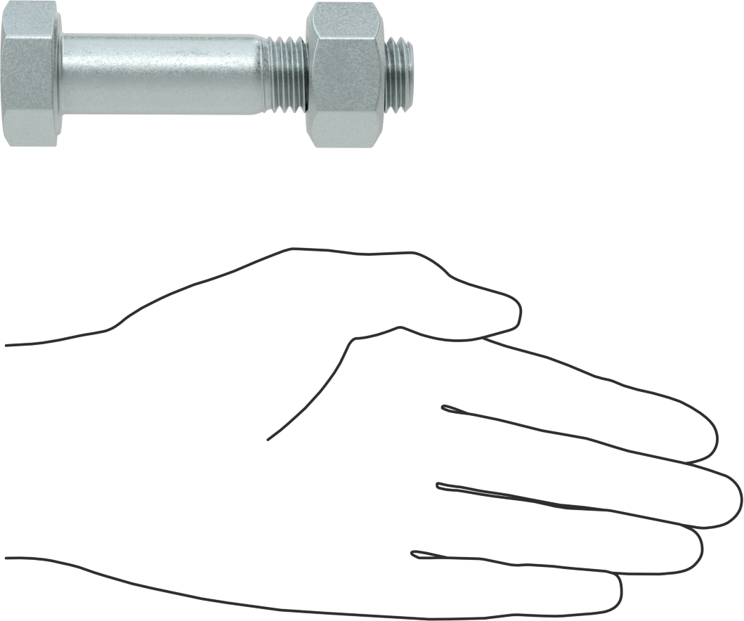 Çelik Ağır Altıgen Vida ve Somun Kiti, Çinko Kaplama, 3/4"-10 Diş, 250/300 Sınıfı için, 3 Boru Boyutu