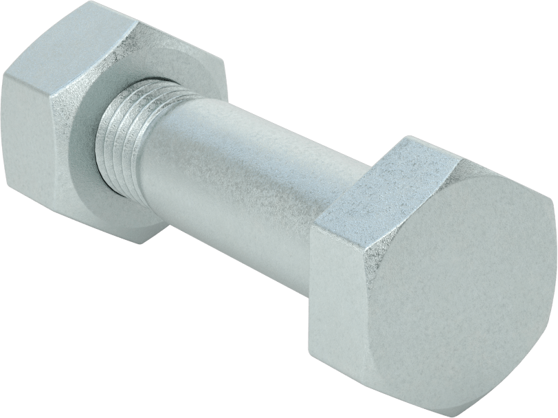 Çelik Ağır Altıgen Vida ve Somun Kiti, Çinko Kaplama, 3/4"-10 Diş, 250/300 Sınıfı için, 3 Boru Boyutu