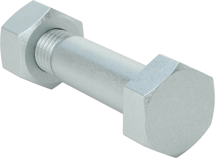 Çelik Ağır Altıgen Vida ve Somun Kiti, Çinko Kaplama, 3/4"-10 Diş, 250/300 Sınıfı için, 4 Boru Boyutu