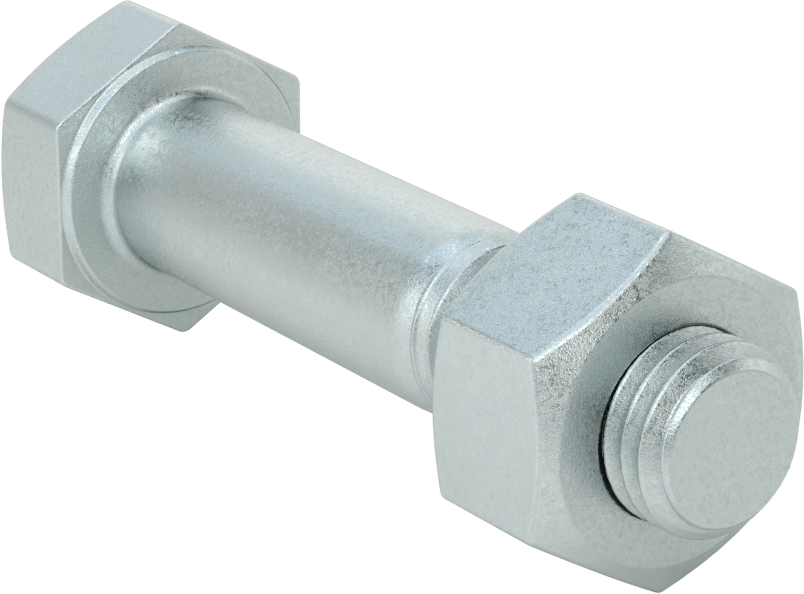 Çelik Ağır Altıgen Vida ve Somun Kiti, Çinko Kaplama, 3/4"-10 Diş, 250/300 Sınıfı için, 4 Boru Boyutu