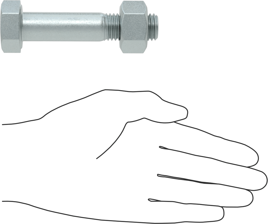 Çelik Ağır Altıgen Vida ve Somun Kiti, Çinko Kaplama, 3/4"-10 Diş, 250/300 Sınıfı için, 4 Boru Boyutu