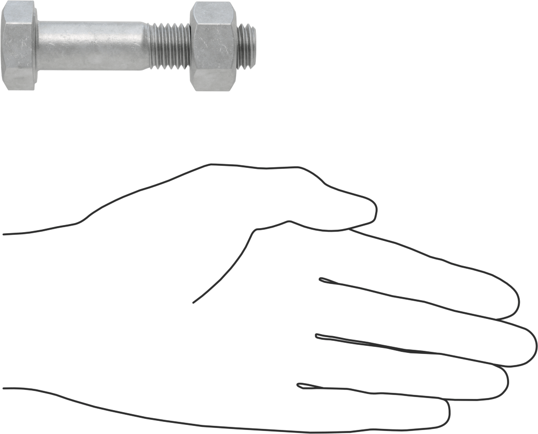 Çelik Ağır Altıgen Vida ve Somun Kiti, Galvanizli, 5/8"-11 Diş, 250/300 Sınıfı için, 2 Boru Boyutu