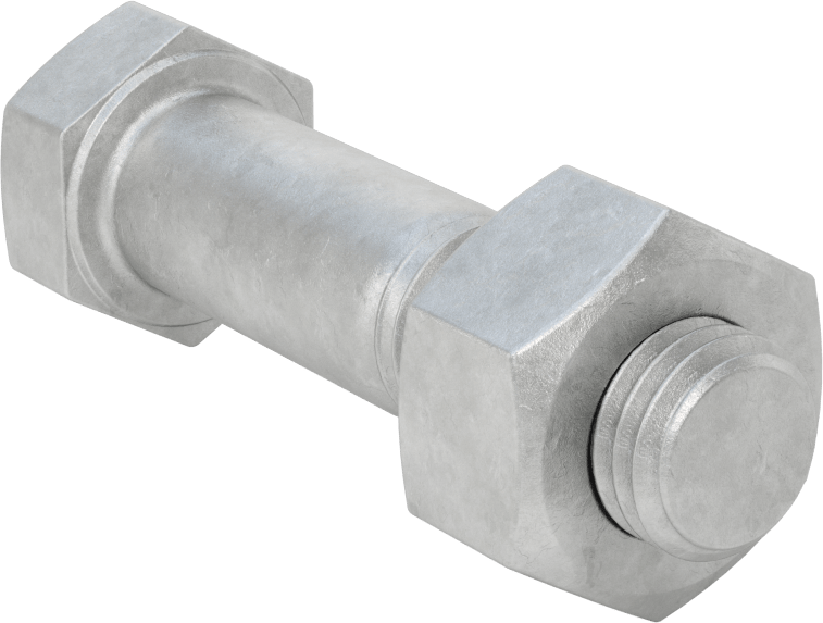 Çelik Ağır Altıgen Vida ve Somun Kiti, Galvanizli, 3/4"-10 Diş, 125/150 Sınıfı için, 5 ve 6 Boru Boyutu