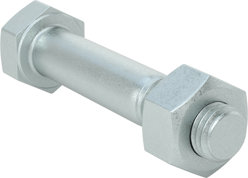 Çelik Ağır Altıgen Vida ve Somun Kiti, Çinko Kaplama, 3/4"-10 Diş, 250/300 Sınıfı için, 6 Boru Boyutu