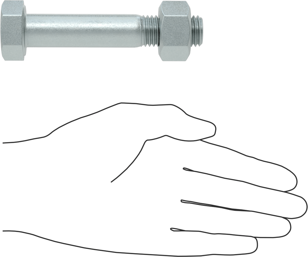 Çelik Ağır Altıgen Vida ve Somun Kiti, Çinko Kaplama, 3/4"-10 Diş, 250/300 Sınıfı için, 6 Boru Boyutu