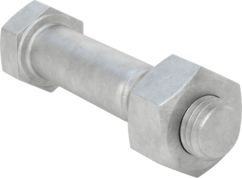 Çelik Ağır Altıgen Vida ve Somun Kiti, Galvanizli, 3/4"-10 Diş, 250/300 Sınıfı için, 4 Boru Boyutu