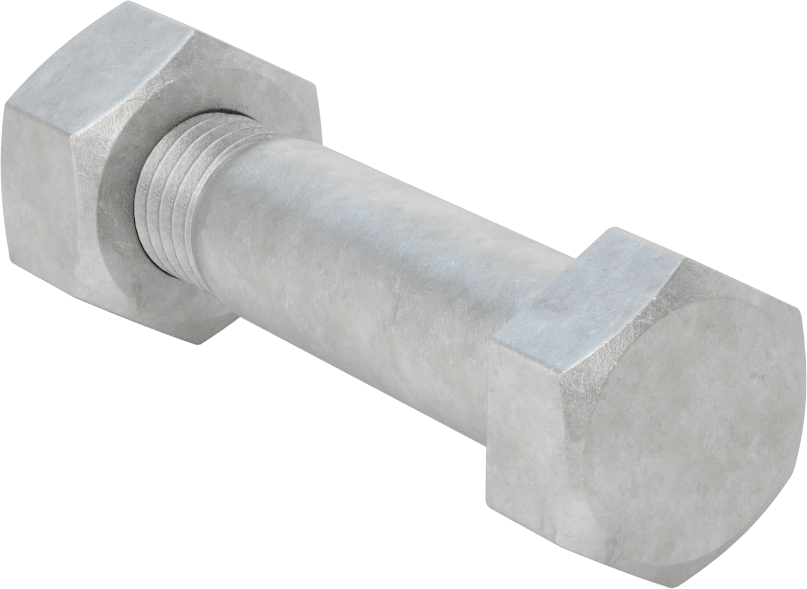 Çelik Ağır Altıgen Vida ve Somun Kiti, Galvanizli, 3/4"-10 Diş, 250/300 Sınıfı için, 4 Boru Boyutu