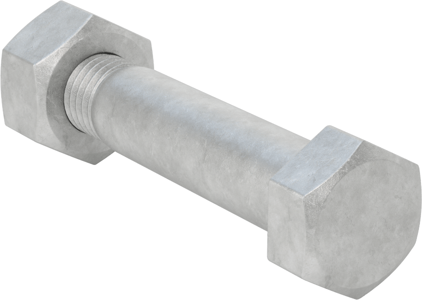 Çelik Ağır Altıgen Vida ve Somun Kiti, Galvanizli, 3/4"-10 Diş, 250/300 Sınıfı için, 6 Boru Boyutu